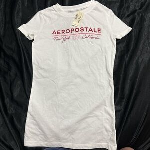 Aeropostale White Tee with Red Accents